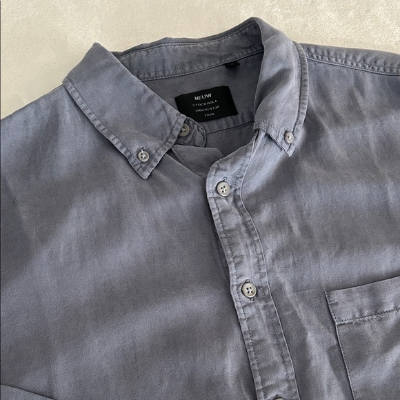 Neuw Other - NEUW Steel Blue Linen Blend Casual Button-Down Shirt. Size small.